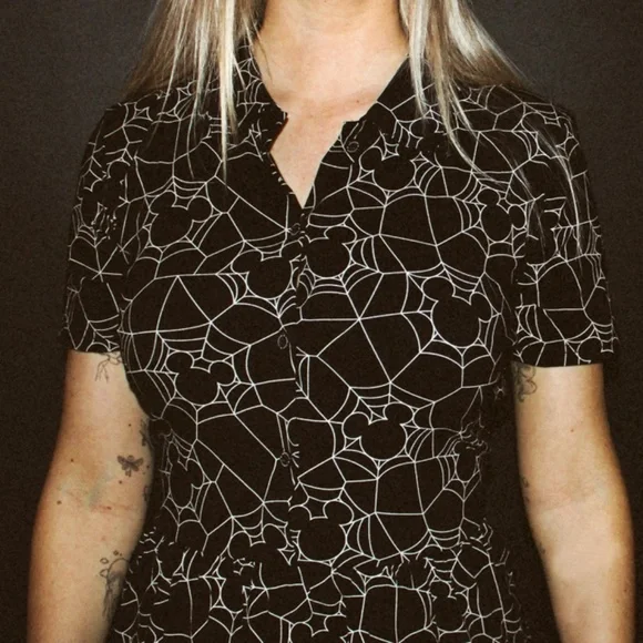 NWT Disney Mickey Mouse Spiderweb Halloween Dress Medium - Picture 6 of 6